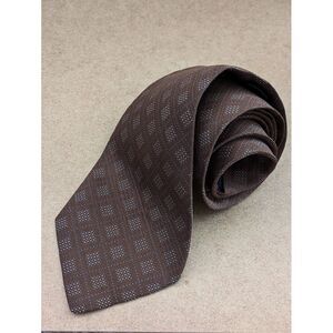 Burberry‎ of London Brown Geometric Square 100% Silk Tie